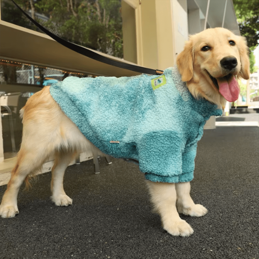 Cozy Tie-Dye Fleece Dog Sweatshirt – Warm Winter Wear for Large Breeds, Soft & Stylish Dog Hoodie