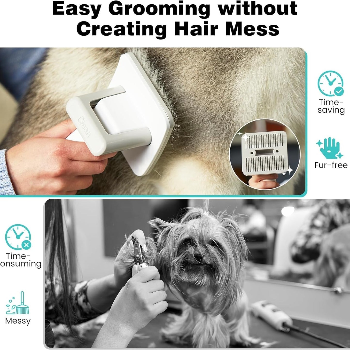 Pet Grooming Vacuum Kit for Dogs & Cats - 12000Pa Suction, 2L Capacity, Low Noise, 10 Professional Tools for Effortless Grooming & Hair Removal