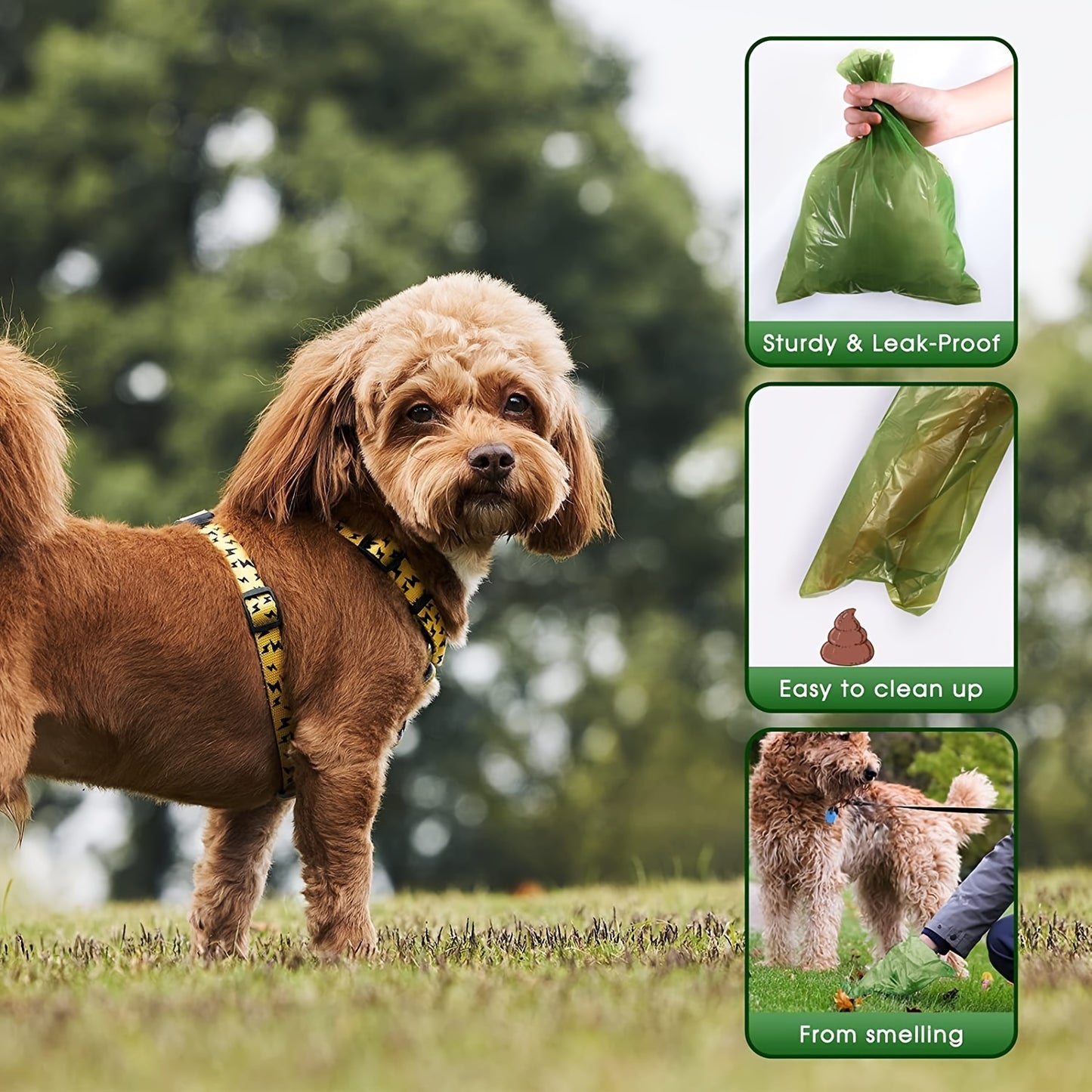 Leak-Proof Dog Poop Bags - 36 Rolls (540 Bags) with Paw Print Design, Strong & Eco-Friendly Waste Disposal Bags for Dogs