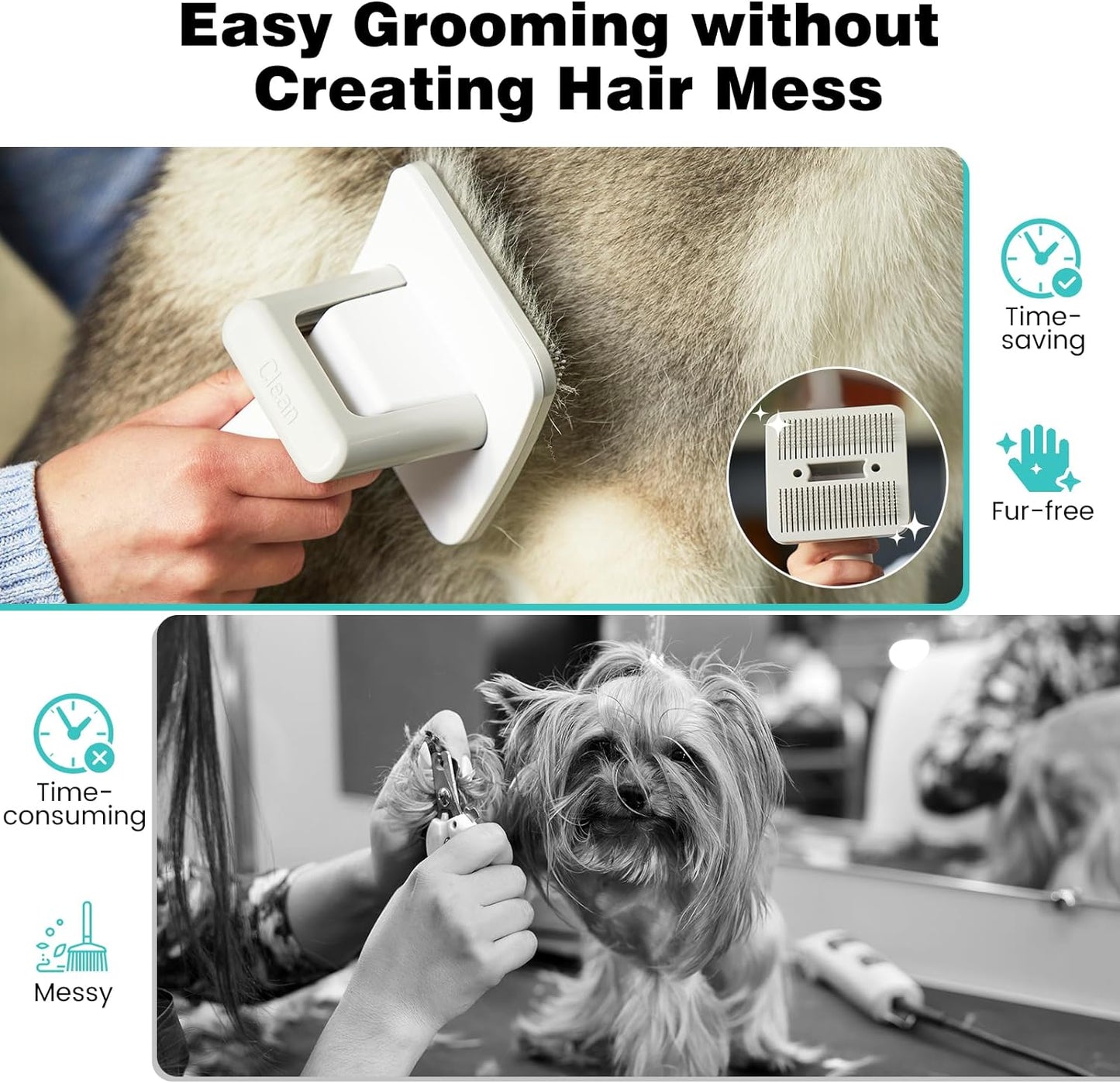 Pet Grooming Vacuum Kit for Dogs & Cats - 12000Pa Suction, 2L Capacity, Low Noise, 10 Professional Tools for Effortless Grooming & Hair Removal