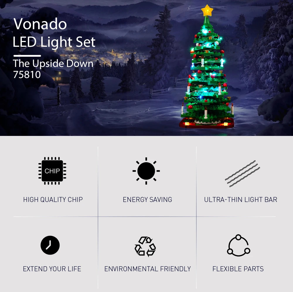 Vonado LED Light Kit For 40573 Christmas Tree Building Blocks Set (NOT Include the Model) Bricks DIY Toys For Children