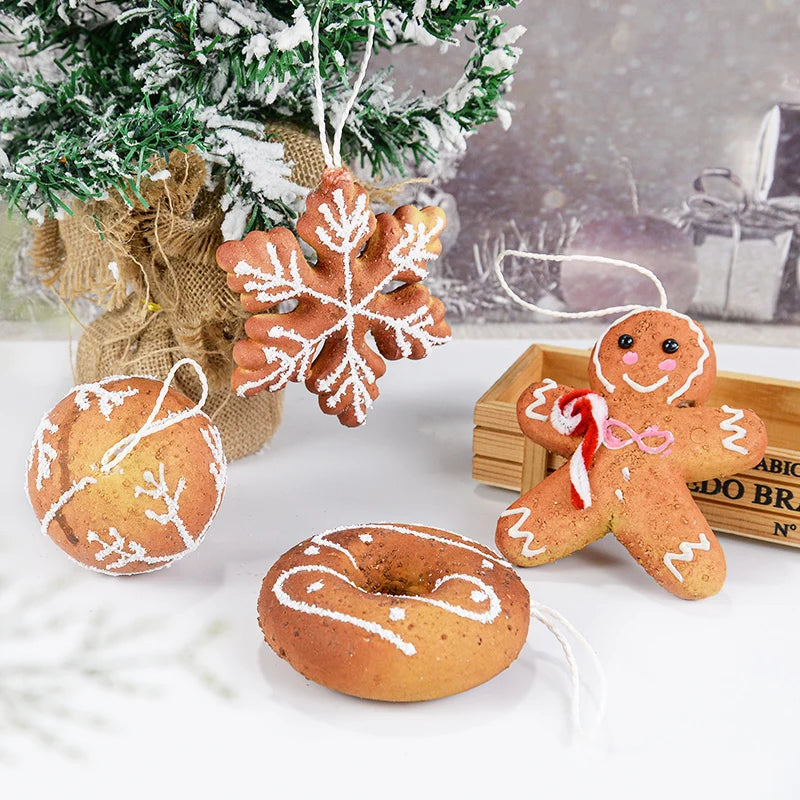 Christmas Tree Hanging Ornaments Foam Ball Snowflake Gingerbread Man Pendants 2024 Christmas Decorations For Home New Year 2025