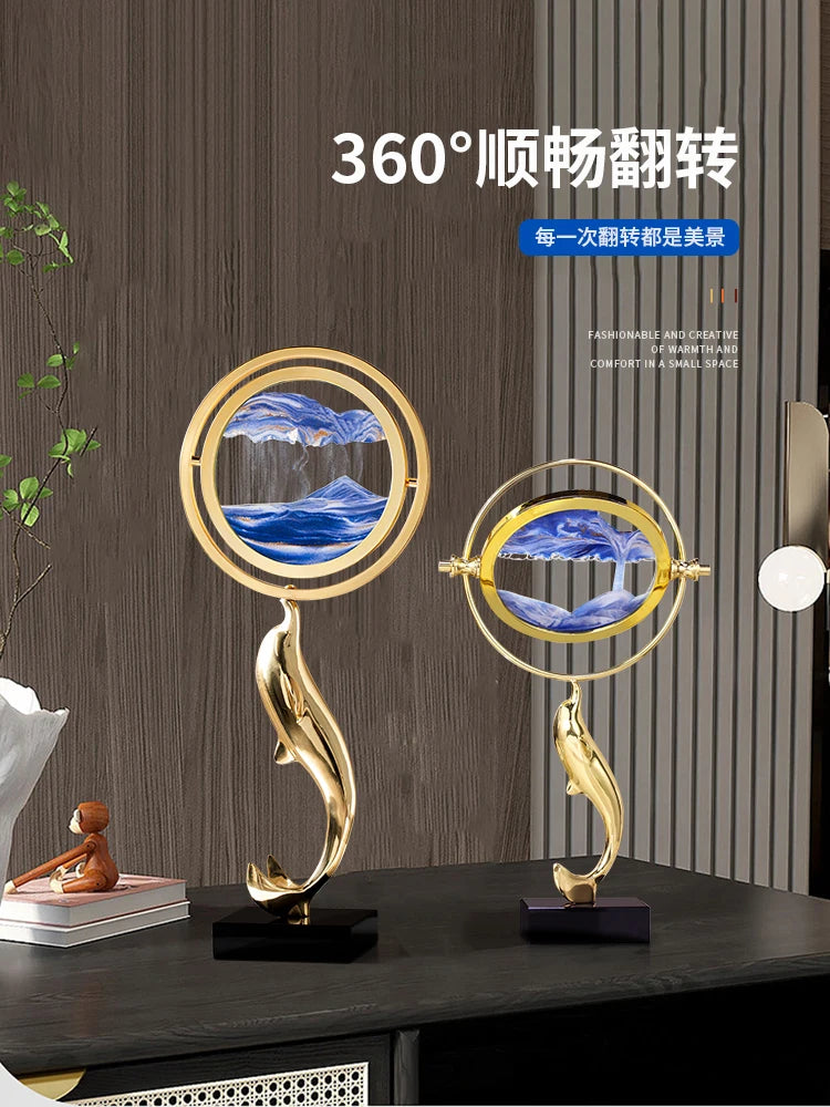 Quicksand ornament light luxury home living room high-end decoration high-end crystal