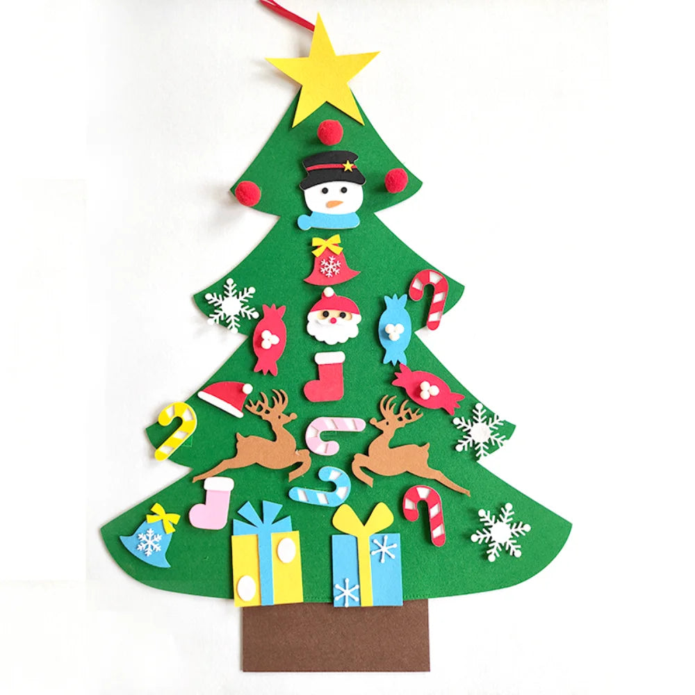 Kids DIY Felt Christmas Tree Merry Christmas Decorations For Home 2022 Christmas Ornaments Navidad 2023 New Year Gifts Xmas Tree