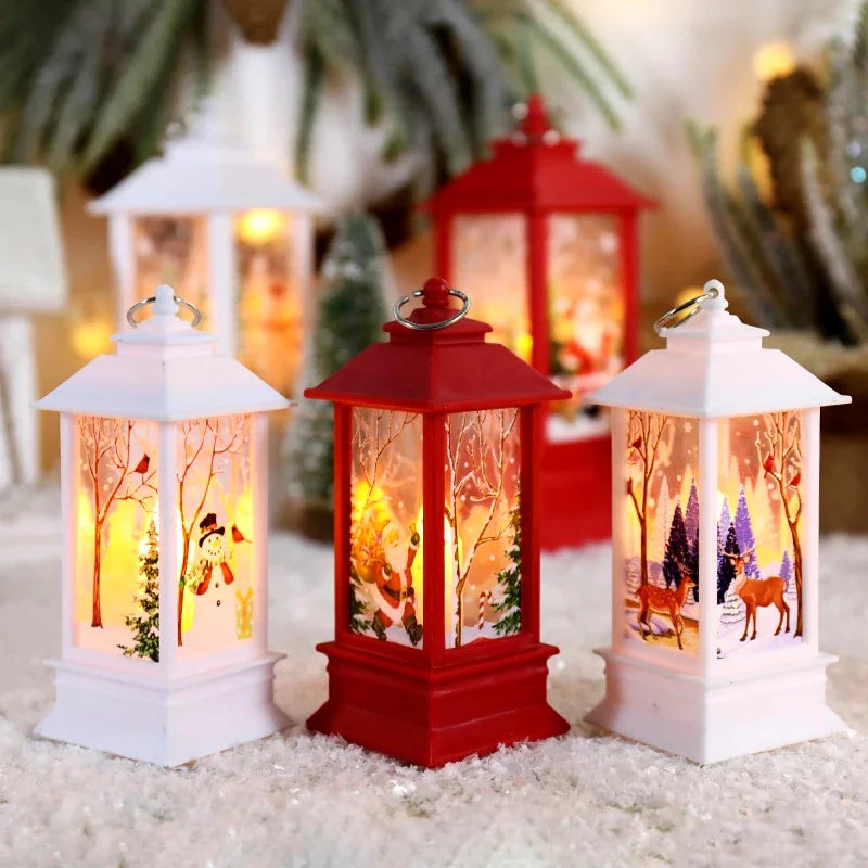 Santa Claus Snowman Lantern Light Merry Christmas Decoration For Home Christmas Tree Ornament Xmas Gifts Navidad 2024 New Year