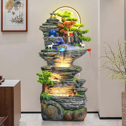 Chinese rockery, flowing water fountain, lucky decoration ornament, restaurant humidifier, gift-giving landscape