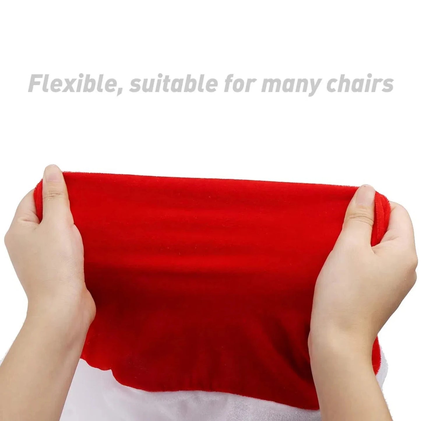 Christmas Chair Covers Set Red and White Santa Claus Hat Chair Back Covers for Xmas Holiday Festival Dining Room Table Decor