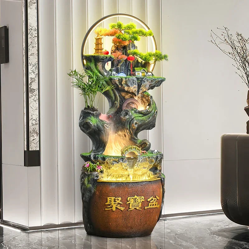 Chinese rockery, flowing water fountain, lucky decoration ornament, restaurant humidifier, gift-giving landscape