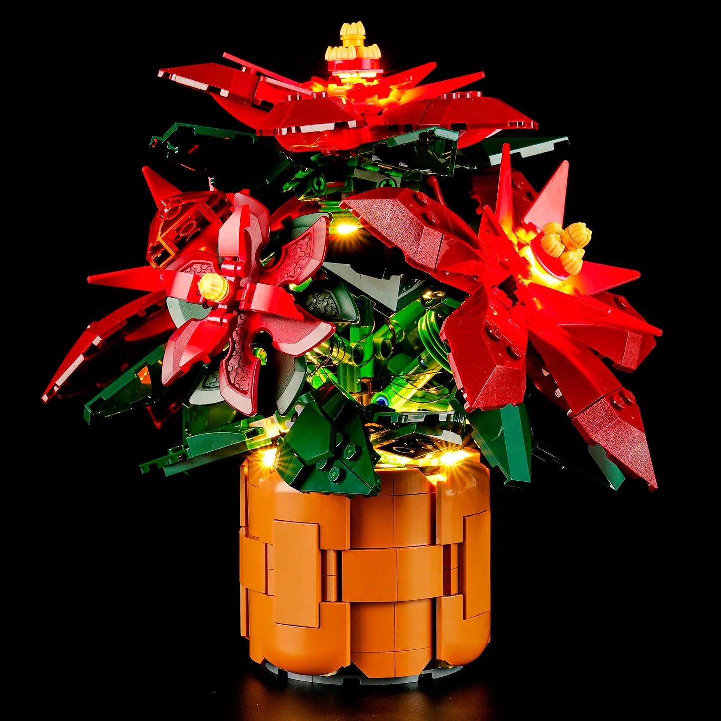 LEGO Icons Poinsettia Building Set - Artificial Flowers Christmas Decoration & Centerpieces for Table, Adults Ages 18+ - Gift Ideas for Mom, Dad, & Significant Other - 10370