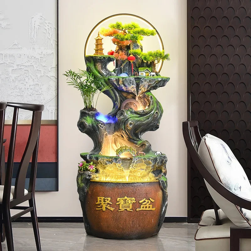 Chinese rockery, flowing water fountain, lucky decoration ornament, restaurant humidifier, gift-giving landscape