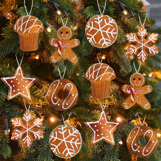 Christmas Tree Hanging Ornaments Foam Ball Snowflake Gingerbread Man Pendants 2024 Christmas Decorations For Home New Year 2025