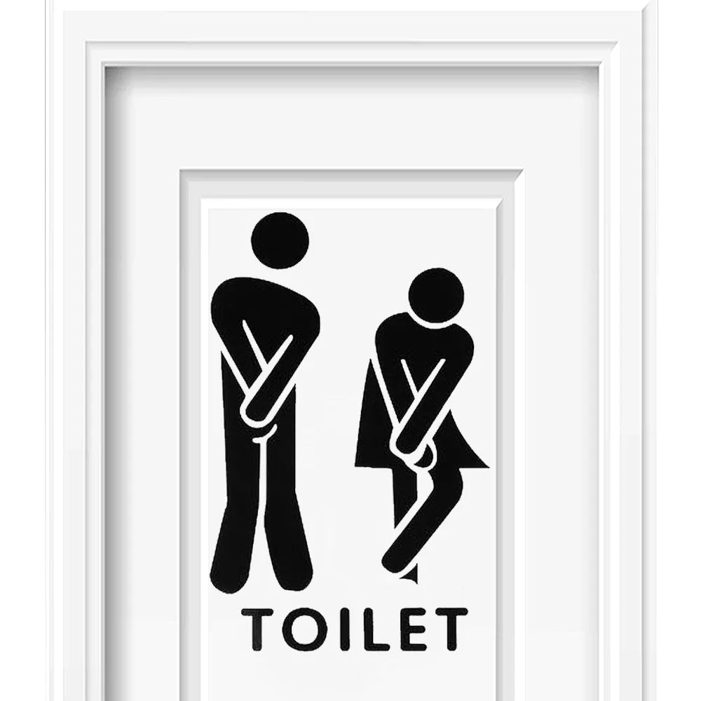 3/2/1Pc Bathroom Door Wall Stickers Toilet Sticker WC Entrance Sign Home Decoration Creative Black Pattern Wall Decals Wallpaper