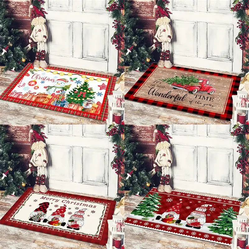 Christmas Decoration Floor Mat Entrance Door Bedroom Bath Toilet Anti Slip Mat Carpet 2024 Merry Christmas Navidad New Year Gift