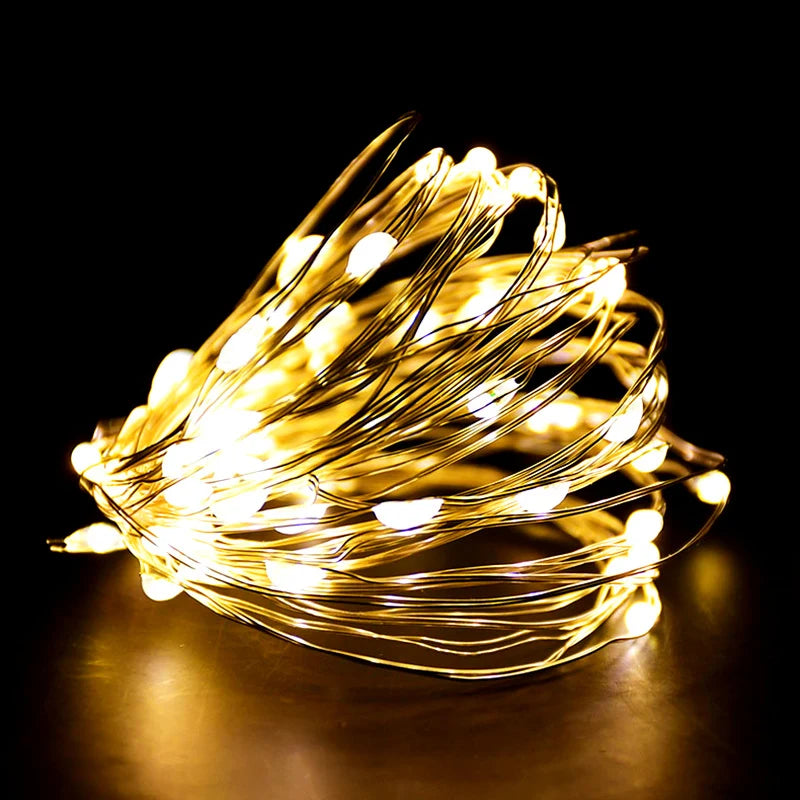 1-3M LED String Lights Warm White Fairy Lights Garland for Home Christmas Wedding Birthday Party Decoration Battery Powered Lamp