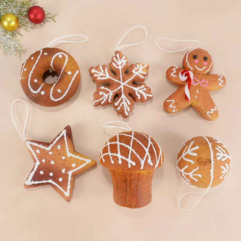 Christmas Tree Hanging Ornaments Foam Ball Snowflake Gingerbread Man Pendants 2024 Christmas Decorations For Home New Year 2025