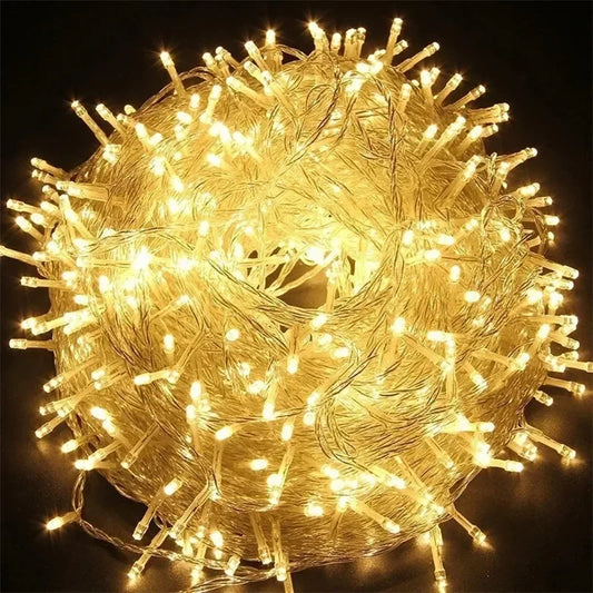 Outdoor LED String Lights Garland 10M Waterproof Fairy Light Festoon Lamp Wedding Party Holiday Gardening Decoration Light