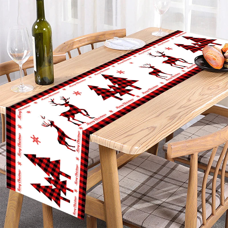 Christmas Table Runner Merry Christmas Decoration for Home Tablecloth Cover Xmas Ornament Navidad Noel Gifts New Year Party 2023